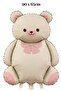 Retro Bow Tie Bear Cream and 3 Pieces Retro Heart Foil Balloon Set - 4
