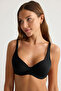 Siyah Micro Balensiz Kaplı Askılı T-Shirt Bra Örme Sütyen THMSS25SU00006