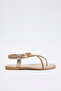 Women's Ankle Elastic Sandals with Gold Stones Takss25Sd00003 - 2