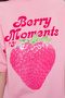 Açık Pembe %100 Pamuk Oversize/Geniş Kalıp Ön Arka Baskılı  Örme T-Shirt TWOSS25TS00077 - 3