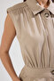 Stone Shirt Collar Sleeveless Gabardine Woven Jumpsuit TWOSS21TU0233 - 3