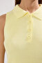 Sarı Polo Yaka Fitilli İnce Triko Bluz TWOSS25BZ00331 - 3