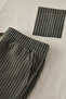 Beige-Khaki Regular Fit Striped Knitted Shorts Pajama Set Tmnss25Pt00036 - 3