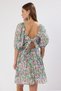 Multicolor Floral Skater/Flared from the Waist Back Detail Mini Woven Dress TWOSS22EL1107 - 3