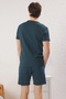 Petrol Regular Fit Waffle Örme Şortlu Kalın Pijama Takımı TMNSS23PT00036 - 4