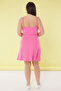 Pink Camisole Knitted Plus Size Dress - 4
