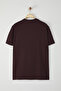 Koyu Kahverengi Regular/Normal Kesim Kurt Nakışlı %100 T-Shirt TMNSS24TS00056 - 5