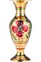 Brass Flower Vase 9Cm X 9Cm X 23Cm Gold, Green,Red And White - 2