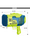132 Holes Bubble Machine Toygun wt Light/Bubble Maker for Kids Indoor & Outdoor-Green - 6