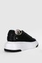 Genuine Leather Lace-Up Comfort Sole Women's Sneaker Casual Sports Shoes Black - 2