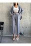Women's Double Linen Shirt Pants Bottom Top Set - 3