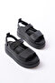 Barbara Velcro Women's Black Sandals