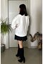 Snake Printed Oversized Sweatshirt Without Rhinestone - 8