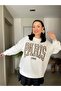 Snake Printed Oversized Sweatshirt Without Rhinestone - 5