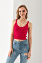 Hair Braid Strap V-Neck Crop Top, Body, Stylish Comfortable V-Neck Ribbed Sleeveless T-Shirt Crop, Strap Crop. - 2
