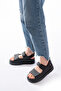 Barbara Velcro Women's Black Sandals - 4