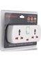 2 Way Universal plug Input Multi Socket outlet, with 2x 2pin outlet, and master switch