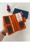 Flower of Life Printed Genuine Leather Women's Wallet Orange - 3