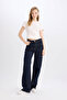 100% Cotton Straight Wide Fit High Waist Jean Trousers D5123Ax25Sp - 2