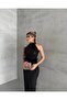 Women's Imported Fabric Sequined Otrishi Rose Detailed Special Design Lined Slit Dress - 4