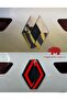 Clio 4 (2012-2018) Compatible New Design Emblem Cover Sticker - Glossy Red & Piano Black - 3