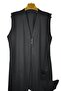 Plus Size Mother's Combed Cotton Stoned Long Vest - 3