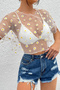 A Quality Daisy Crop Sheer Blouse - Sexi Tulle Crop, Imported Fabric - 4