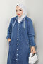 Women's Blue Denim Jeans Cap - 3