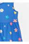 Crew Neck Patterned Baby Girl Dress - 3