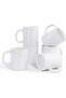 Porcelain Sublimation Mugs Set of 6, 12oz Ceramic Coffee Cups for DIY Gifts