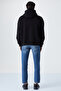 Wulf Men's Organic Fabric Soft Fleece Hooded Black Sweatshirt with Kangaroo Pocket - 6