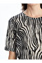 Crew Neck Patterned Women's T-Shirt - 4