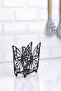 Black Butterfly Patterned Vertical Napkin Holder - 5