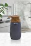 Wooden Striped Anthracite Liquid Soap Dispenser