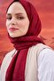 Houndstooth Jacquard Italian Silk Shawl Burgundy - 3