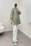 Hijab Shirt with Intermediate Piping 2219 - Mint Green - 2