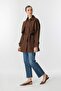 Short Brown Trench Cotton with Crown Oversize - 8