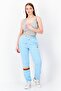 Women Drawstring Embroidered Logo Sweatpants, Light Blue - 4