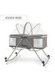 3 - IN - 1 Baby Cot / Cradle w / Mosquito net & Wheels - Dark Grey - 8