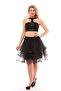 Layered Evening Dress Skirt Black - 5
