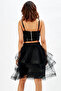 Layered Evening Dress Skirt Black - 4