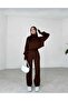 Women's High Waist Knitwear Set Brown - 3