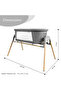 3 - IN - 1 Baby Rocker Bassinet / Infant Crib w / Mosquito net - Grey - 9