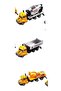 Toy Construction Trucks Digger Mixer Case Carrier Set of 3 Metal