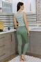 Women's Crop Bustier Tights Bottom Top Set Aqua Green 5910 - 4