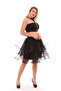 Layered Evening Dress Skirt Black - 7