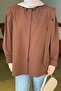 Shoulder Padded Detailed Hijab Shirt Bitter Brown - 3