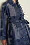 Meri Square Patterned Denim Textured Blue Jacket - 6