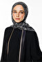 Lavin Pattern Double Sided Shawl Black-Black - 3