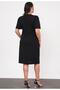 Women's Large Size Sequin Block Stone Buckle Accessory Detail Short Sleeve Flexible Short Sleeve Woven Evening Dress - 7
